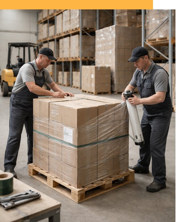 Упаковка и паллетирование грузов от 3639 руб: защита и крепление